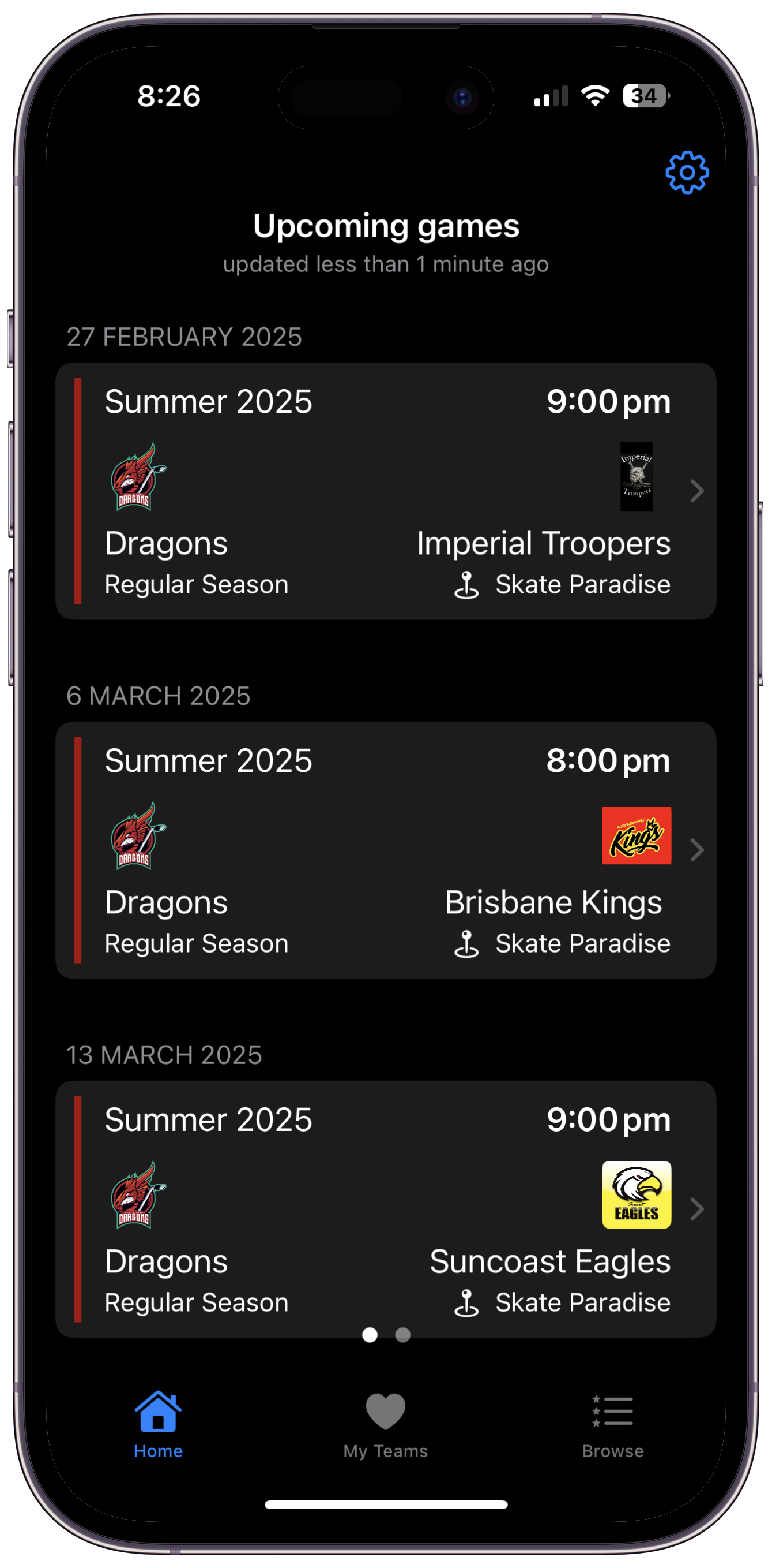 iOS App Game List Screenshot